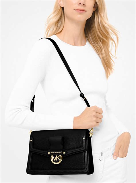 Michael Kors Jessie Medium Pebble Leather Shoulder Bag